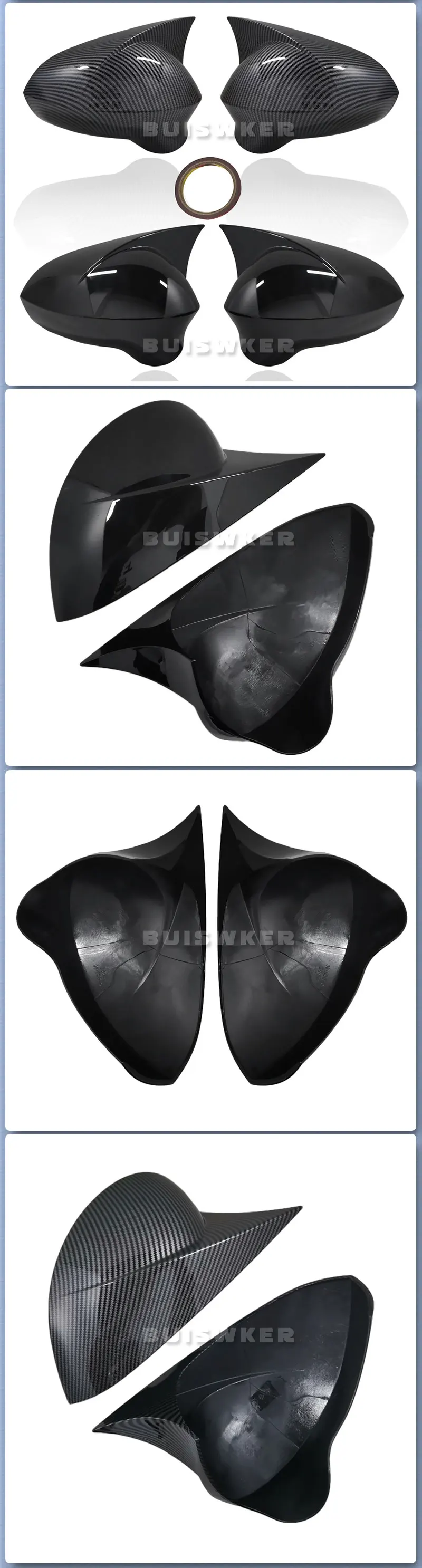 Mirror Cover Piano Black Exterior Accessories For Seat Ibiza 2008 2009 2010 2011 2012 2013 2014 2015 2016 2017