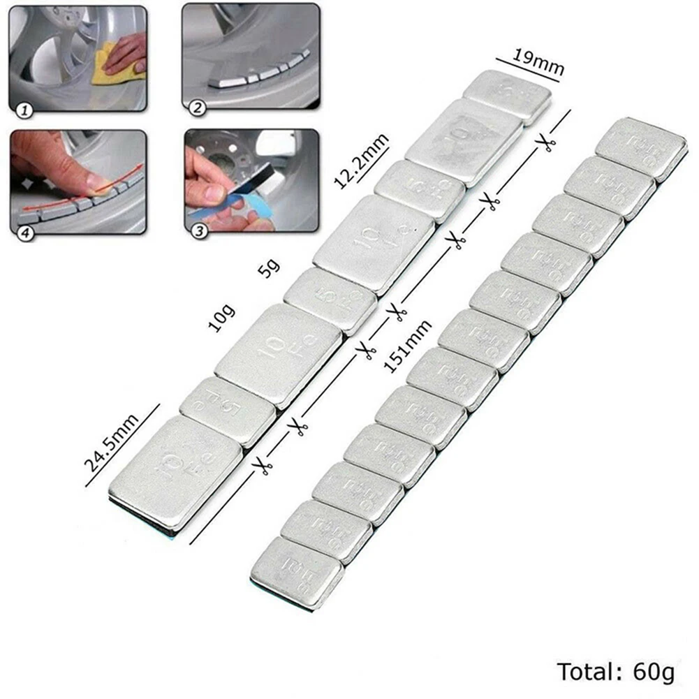 60g 5g/10g Iron Wheel Balance Weight Tire Adhesive Tyre Balancer Wheel Block For Car Motorcycle/bike RC Boat Aircraft