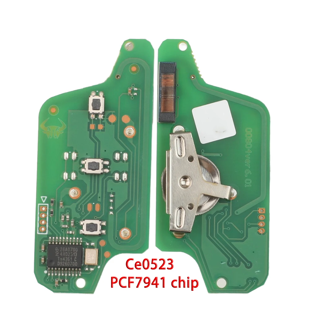 jingyuqin 2/3 Buttons For Peugeot 407 407 307 308 607 Citroen C2 C3 C4 C5 ASK/FSK Remote Key Circuit Board CE0523/36 pcf7941/61