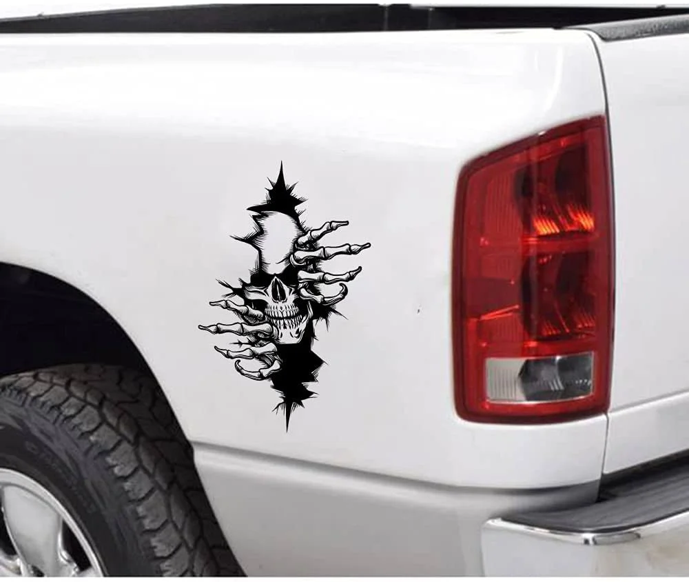 15cm Horror Skeleton Sticker Exterior Parts Motorcycle Stickers on Car Products Accessories Sunscreen and Waterproof Cute, PVC