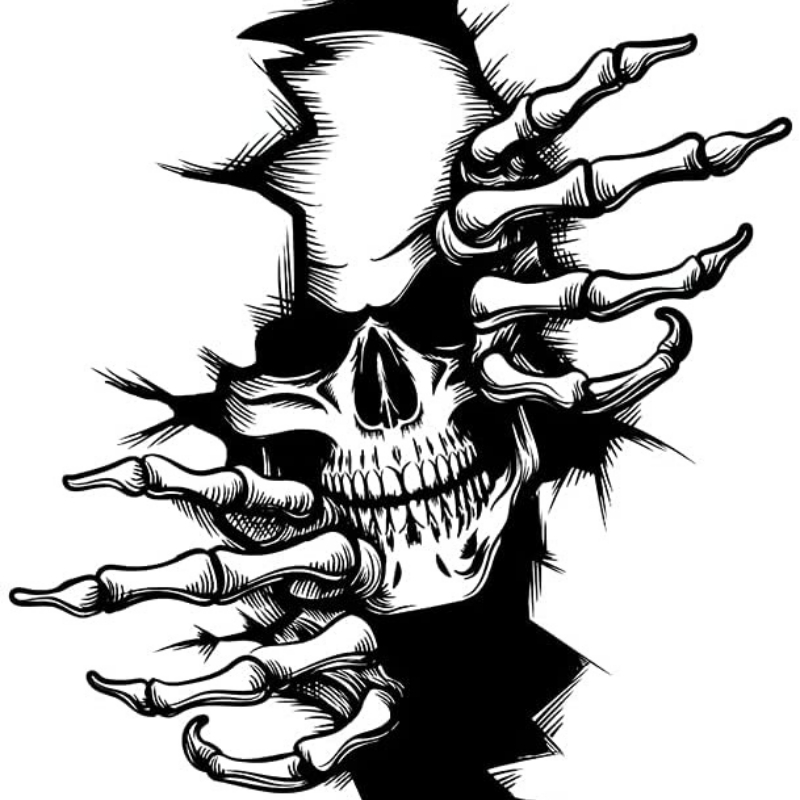 15cm Horror Skeleton Sticker Exterior Parts Motorcycle Stickers on Car Products Accessories Sunscreen and Waterproof Cute, PVC