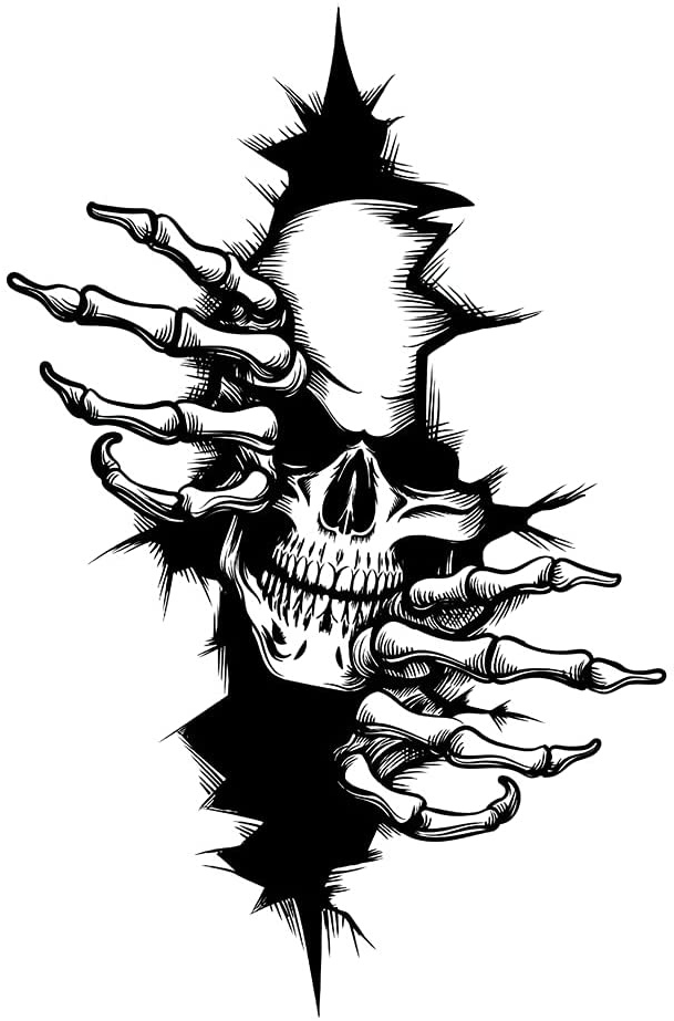 15cm Horror Skeleton Sticker Exterior Parts Motorcycle Stickers on Car Products Accessories Sunscreen and Waterproof Cute, PVC