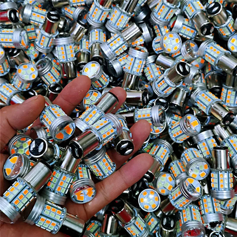 1pcs Dual Color T20 LED 7443 W21/5W Bulb 1157 BAY15D 45Smd Led T25 3157 P27/7W Car DRL Turn Signal Lamp Auto Lights Bulb Switch