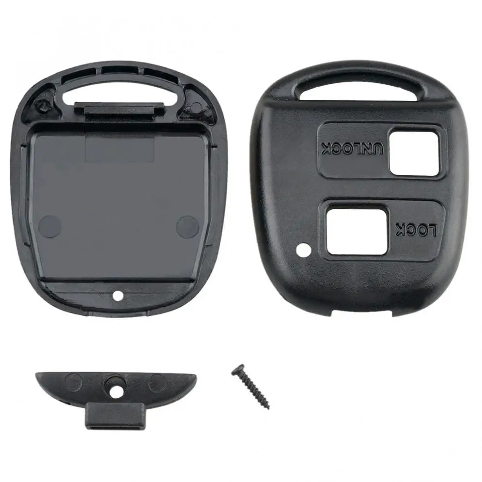 Car Key Case 2 Buttons Car Remote Key Shell with TOY43 Blade + 2 Micro Switches Fit for Toyota Yaris Prado Tarago Camry Corolla
