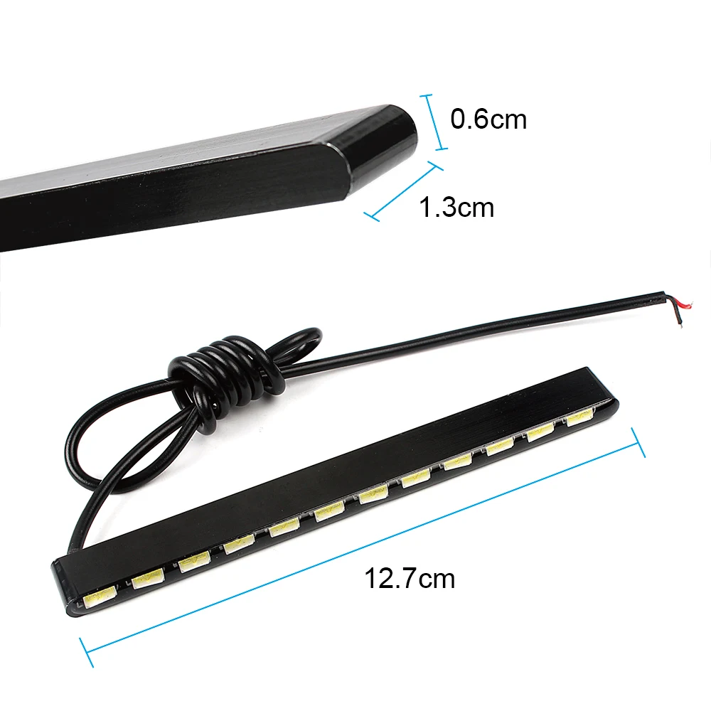 Car Styling Daytime Running Lights 2pcs Daylight SMD 7030 12 LEDs Led Strip Waterproof Car DRL
