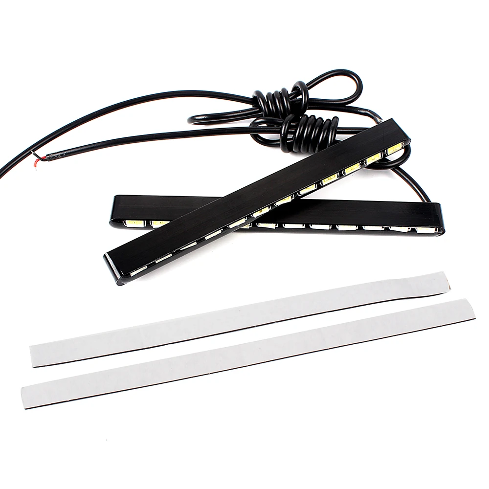 Car Styling Daytime Running Lights 2pcs Daylight SMD 7030 12 LEDs Led Strip Waterproof Car DRL