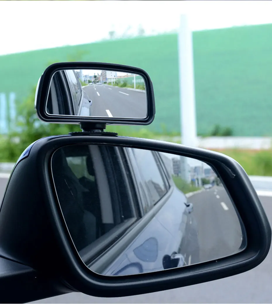 SEAMETAL 360-Degree Rotation Safety Convex Mirror Wide Angle Self-Adhesive Car Blind Spot Mirror Auto Auxiliary Rear View Mirror