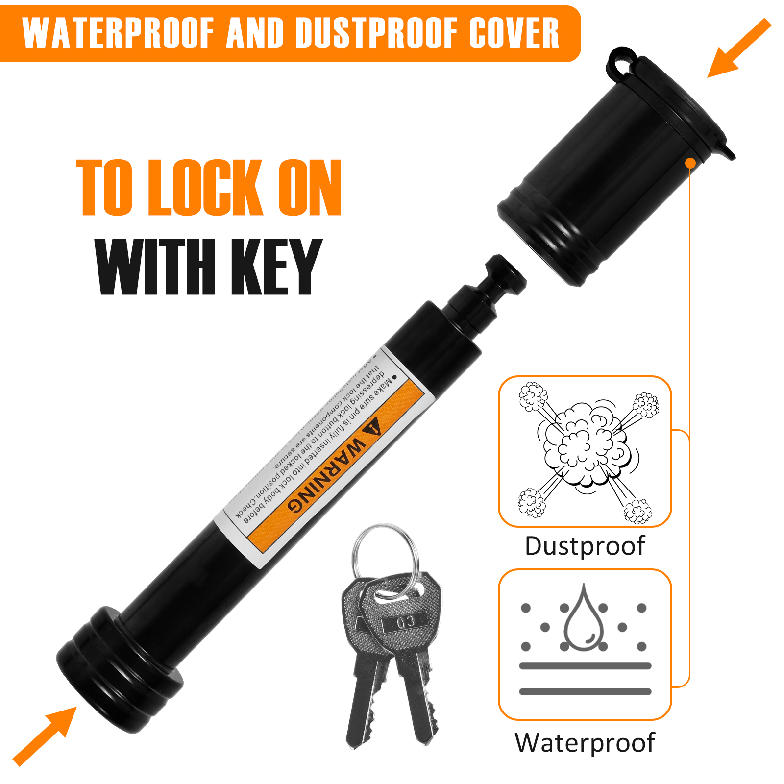 Trailer Hitch Lock 5/8in Carbon Steel Towing Hitch Receiver Lock Anti-Theft Waterproof Hitch Receiver Pin Lock For RV Truck Keys