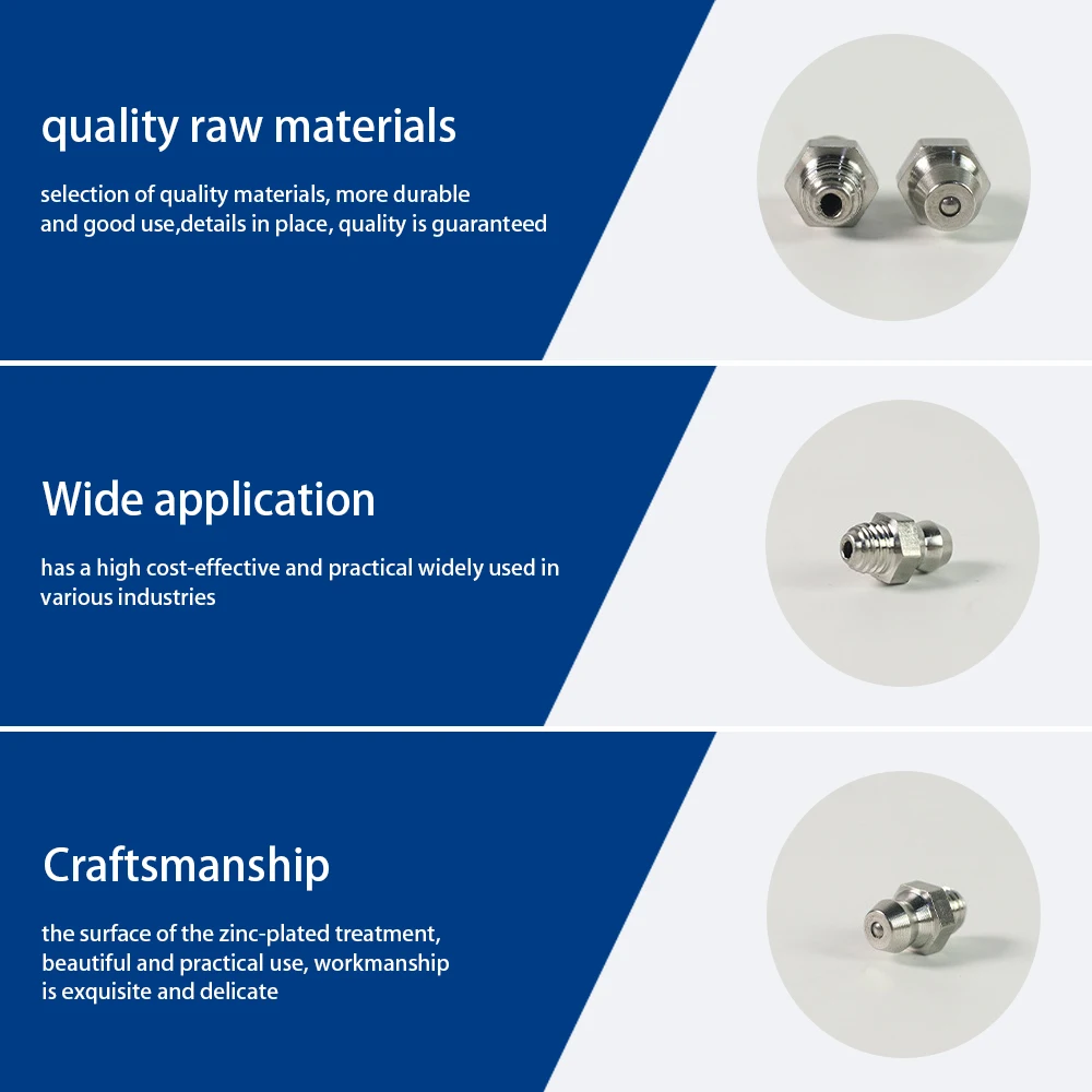10/20PCS Stainless Steel Grease Nipple Straight Hydraulic Grease Nipple Male Thread Fitting For Auto Bearings Accessories
