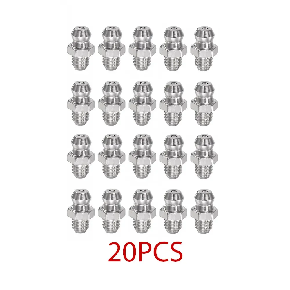 10/20PCS Stainless Steel Grease Nipple Straight Hydraulic Grease Nipple Male Thread Fitting For Auto Bearings Accessories