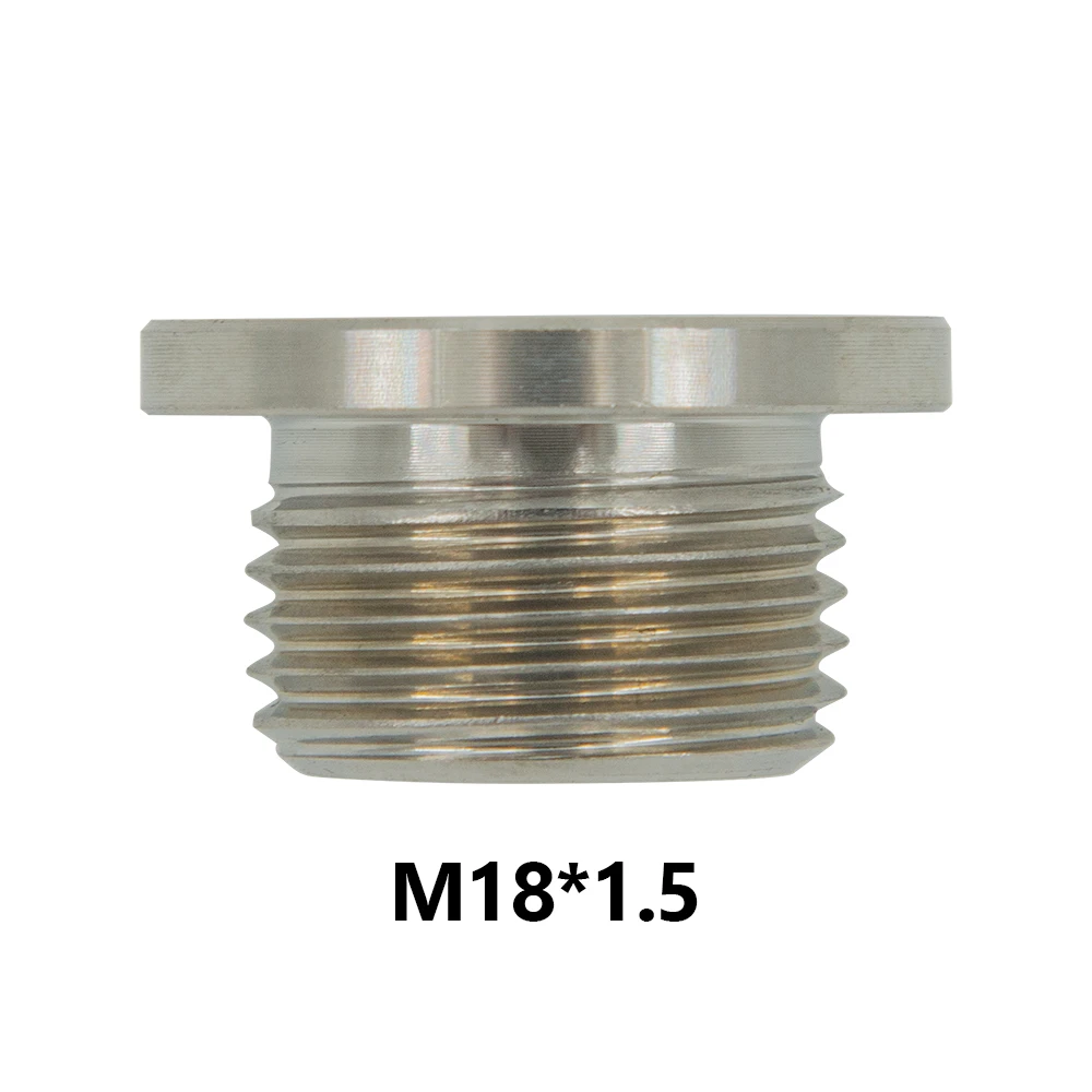 Universal SS304 O2 Oxygen Sensor Plug Automobiles lambda Sensors Bung Plug M18X1.5 M12 X 1.25 Thread With Washer Silver