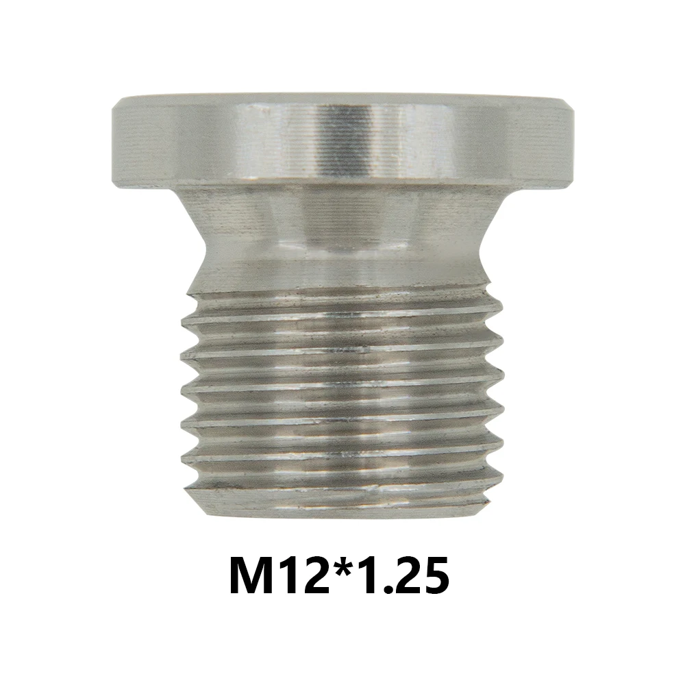 Universal SS304 O2 Oxygen Sensor Plug Automobiles lambda Sensors Bung Plug M18X1.5 M12 X 1.25 Thread With Washer Silver