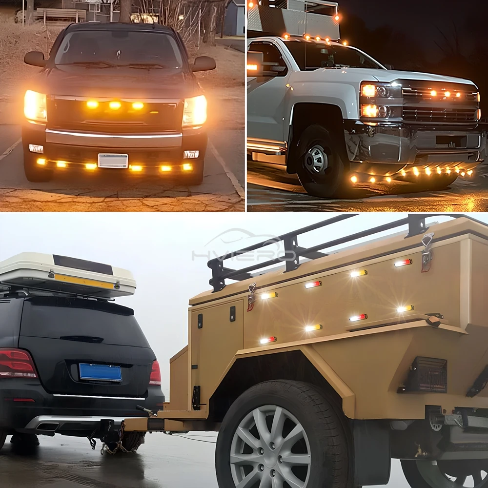 12V-24V 6leds Warning Strobe Grille Flashing Lightbar Car Beacon Lamp Yellow White Red Blue Auto Traffic Turn Signal Waterproof