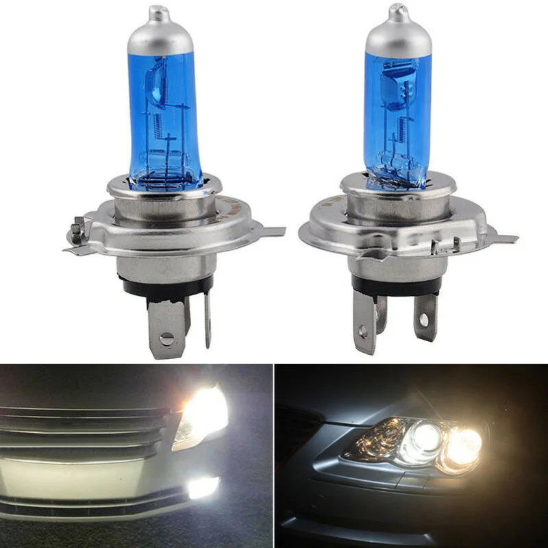 2pcs H4/HB2 9003 Xenon Light DC 12V 55W 6000K Super Bright White Light Car Halogen Headlight Bulb Fog Lamps Car Accessories