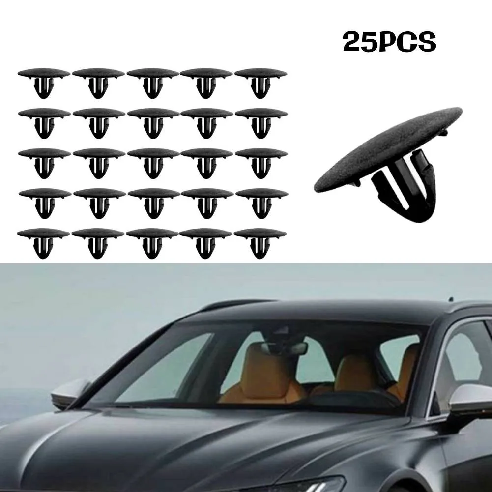 25 Pcs Car Hood Insulation Retainer Black Plastic Clips Fastener For Toyota 90467 09050 Rivet Retainer Car Parts