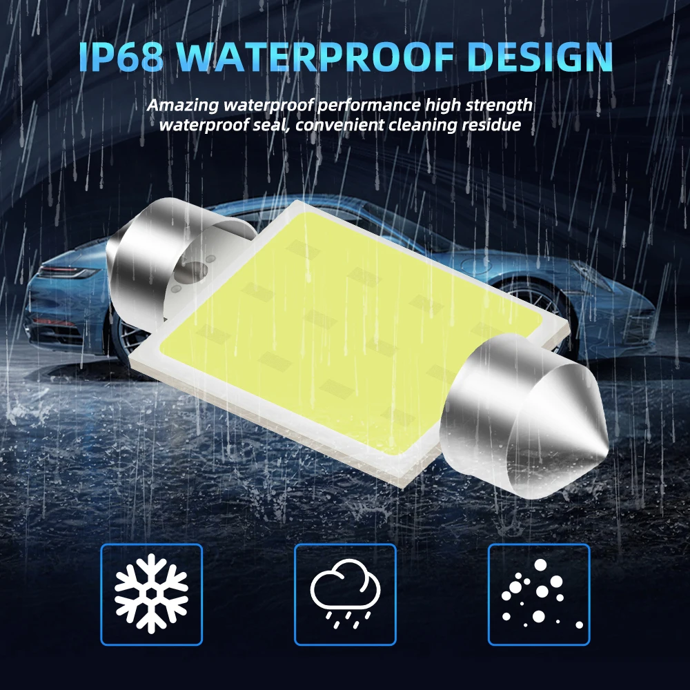 2/6/10 PCS C5W LED Bulb C10W Festoon 31/36/39/41/42mm COB White Car Interior Dome Reading Lights Trunk License Plate Lamp 12V