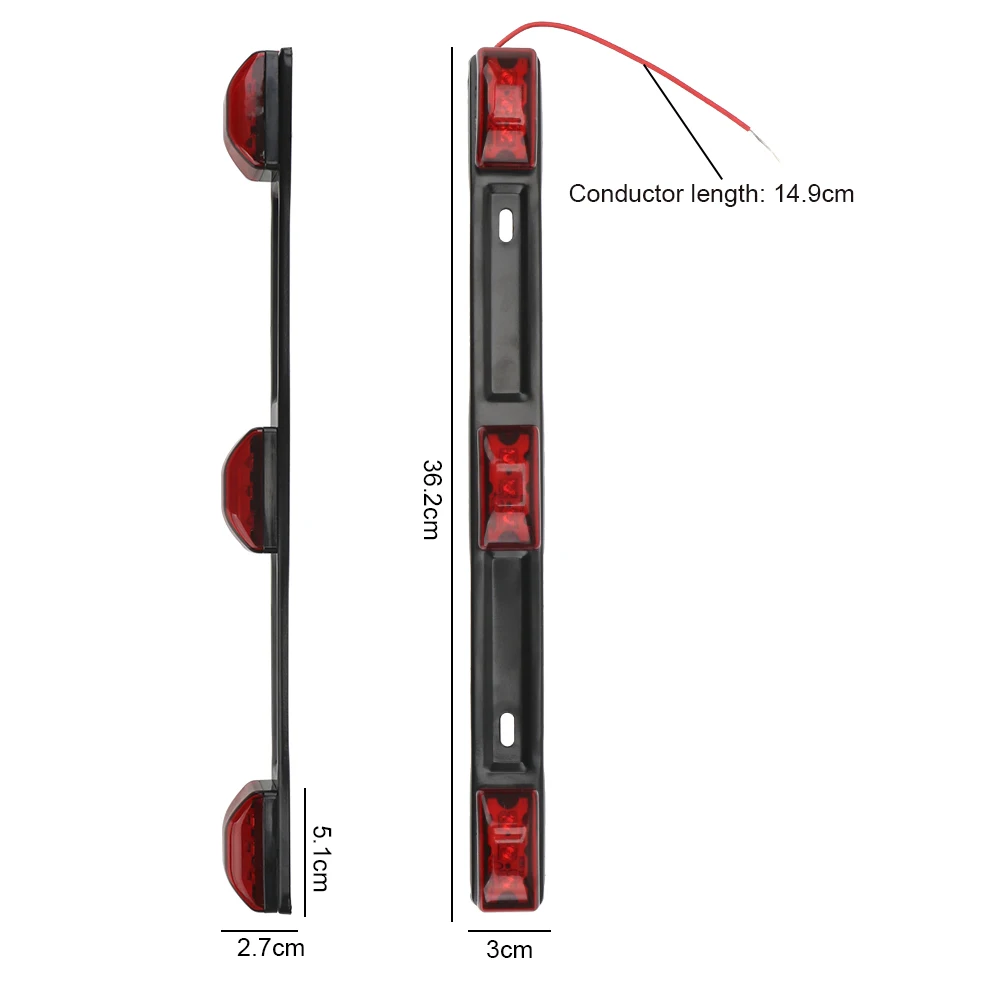 12V Car Taillights DRL LED Bar Red Brake Turn Signal Lights Roof Ceiling Side Marker Lamps Truck Trailer Accessories Universal
