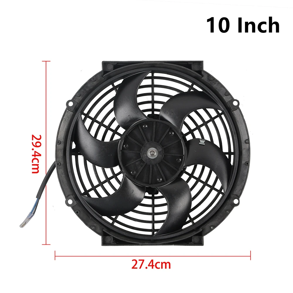 Universal 7/9/10/12/14/16 Inch 12V 80W 2100RPM Car Air Conditioning Cooling Fan Blade Cool Mounting Kit CF-1001