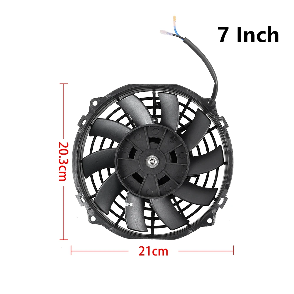 Universal 7/9/10/12/14/16 Inch 12V 80W 2100RPM Car Air Conditioning Cooling Fan Blade Cool Mounting Kit CF-1001
