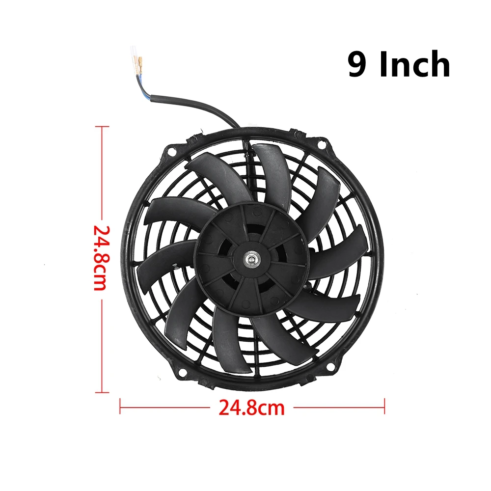 Universal 7/9/10/12/14/16 Inch 12V 80W 2100RPM Car Air Conditioning Cooling Fan Blade Cool Mounting Kit CF-1001