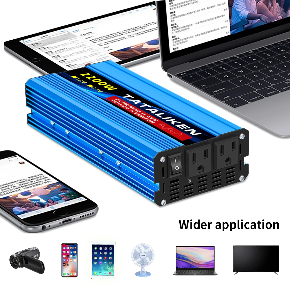 Pure Sine Wave Inverter 1000W-4000W DC 12V/24V to AC 110V 60hz Power Inverter Charger Converter Adapter US Socket