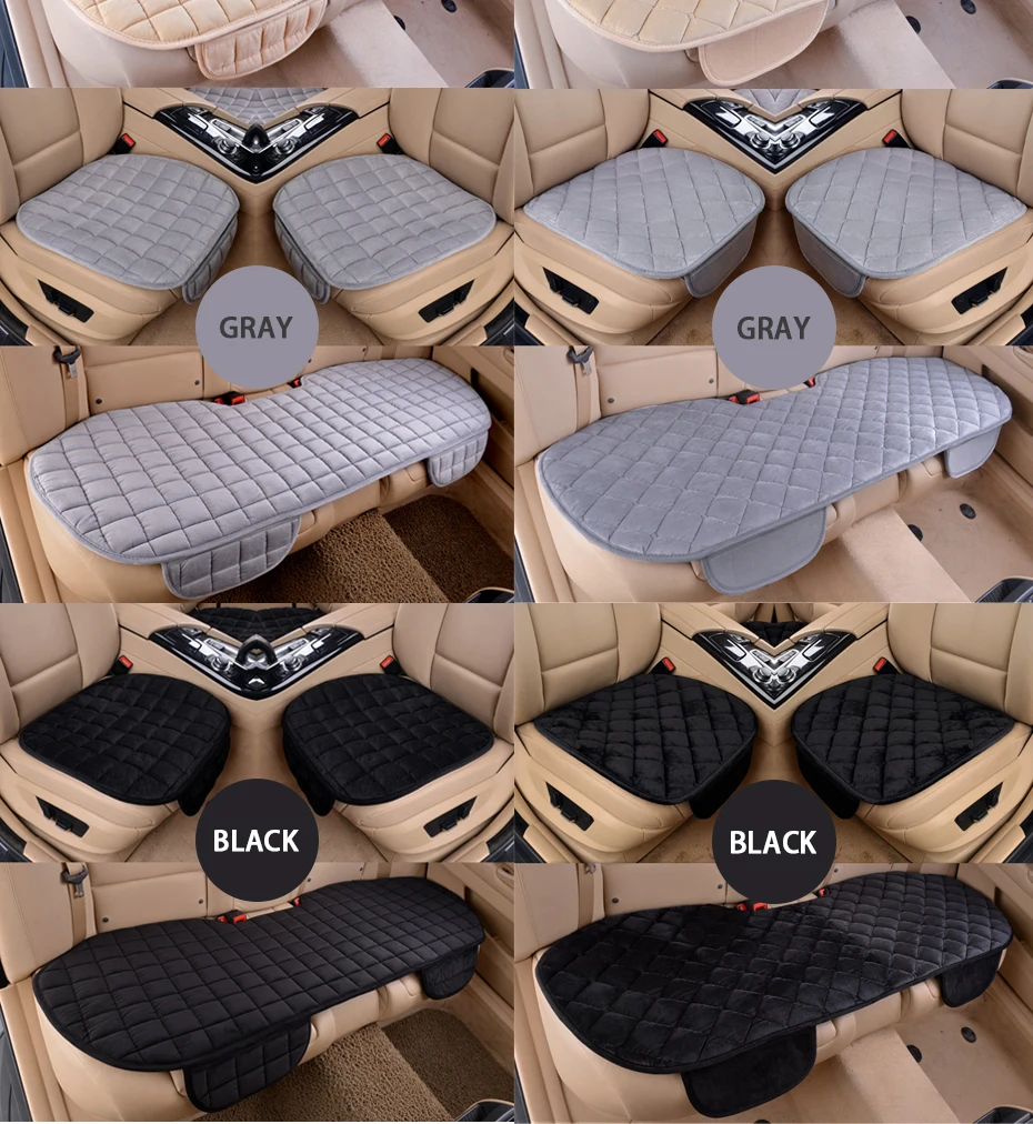 SEAMETAL Car Seat Covers Warm Seats Cushion Protector Plush Seat Cover Autumn Winter Universal For Sedan Hatchback SUV Seat Mats