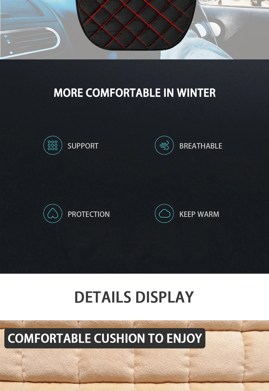 SEAMETAL Car Seat Covers Warm Seats Cushion Protector Plush Seat Cover Autumn Winter Universal For Sedan Hatchback SUV Seat Mats