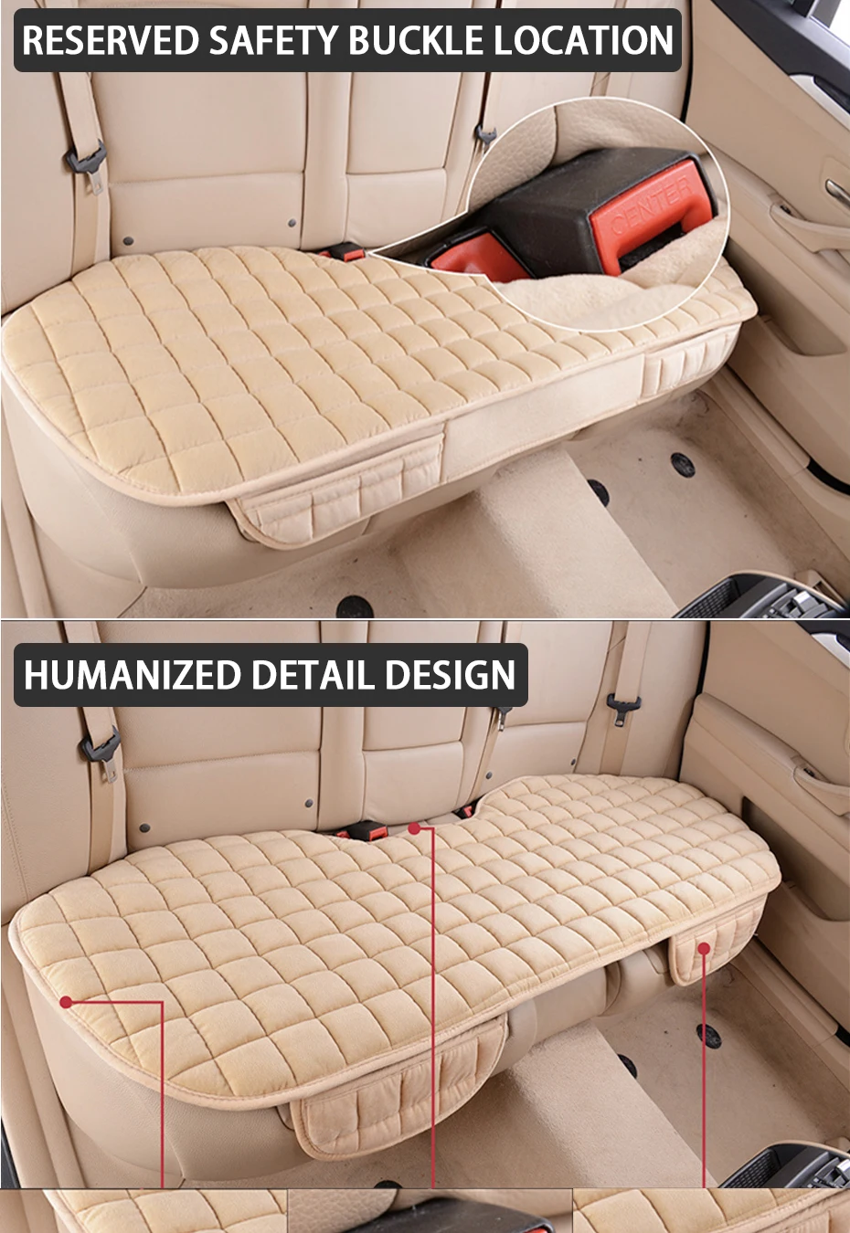 SEAMETAL Car Seat Covers Warm Seats Cushion Protector Plush Seat Cover Autumn Winter Universal For Sedan Hatchback SUV Seat Mats