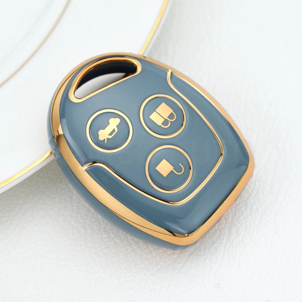 For Ford Mondeo Focus Fusion Fiesta Galaxy Transit 2008 2006 2007 Tpu 3 Bottons Car Key Case Cover Shell Accessories