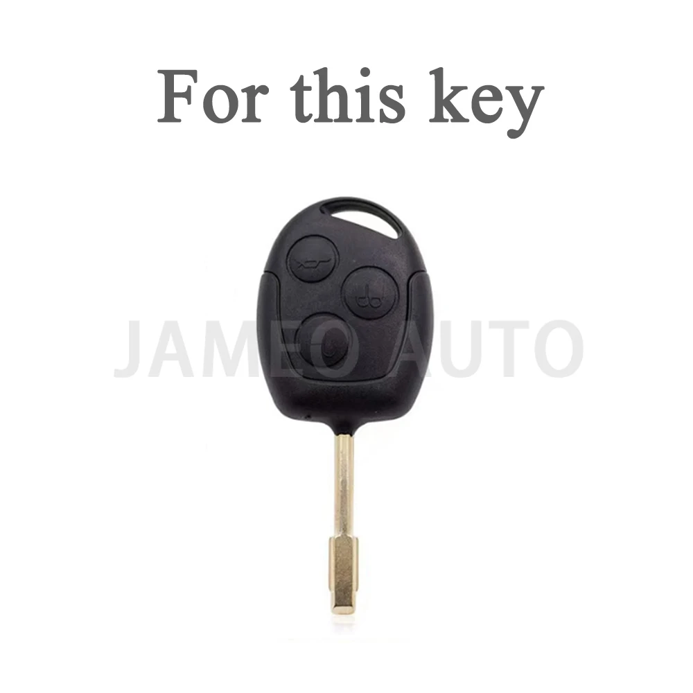 For Ford Mondeo Focus Fusion Fiesta Galaxy Transit 2008 2006 2007 Tpu 3 Bottons Car Key Case Cover Shell Accessories