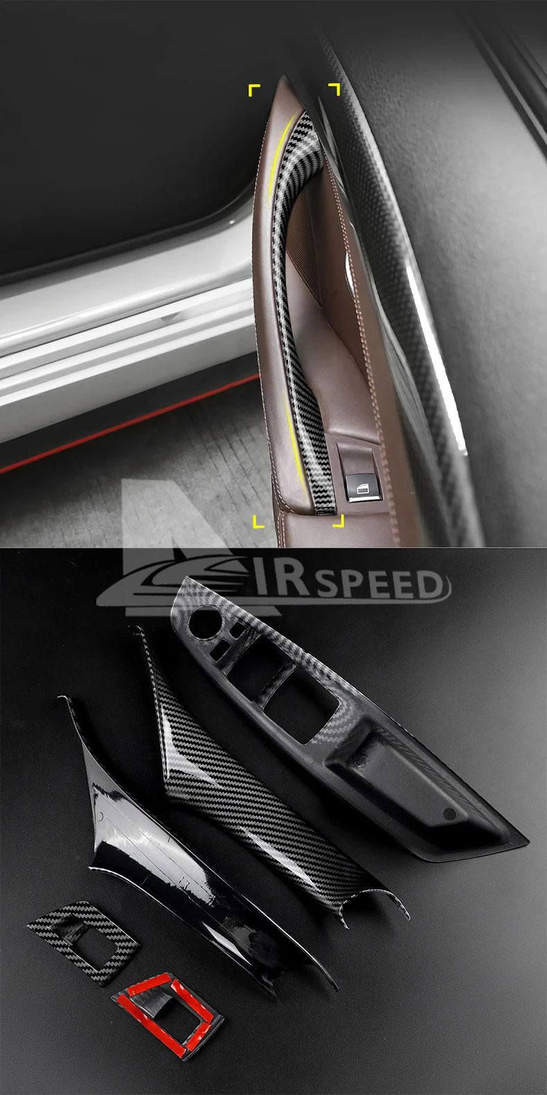 AIRSPEED for BMW F10 F11 520i 523i 525i 528i 530i 5 Series 2011-2017 High Quality ABS Passenger Door Panel Handle Pull LHD RHD