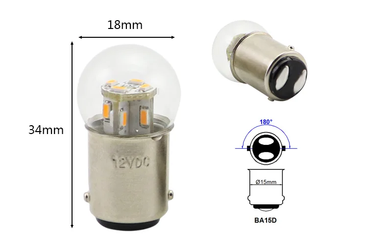 2pcs Motorcycle Led Lights G18 R5w R10W 6V 12v 24V 48V Auto Bulbs Equipment Indicator SMD 3014 Chips Signal Lamp