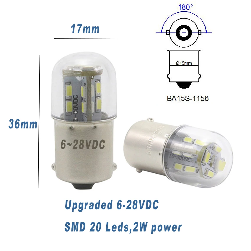 2pcs Motorcycle Led Lights G18 R5w R10W 6V 12v 24V 48V Auto Bulbs Equipment Indicator SMD 3014 Chips Signal Lamp