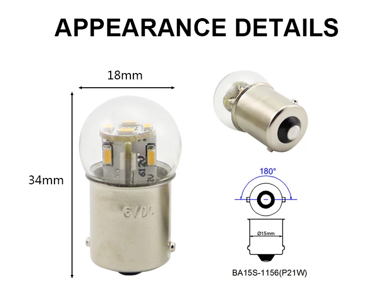 2pcs Motorcycle Led Lights G18 R5w R10W 6V 12v 24V 48V Auto Bulbs Equipment Indicator SMD 3014 Chips Signal Lamp