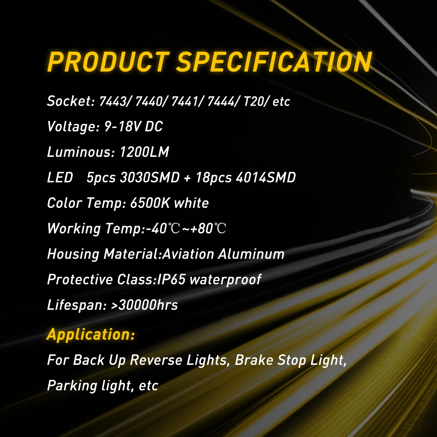 AUXITO 2Pcs T20 LED 7443 W21/5W 7440 W21W LED Bulb 6500K White Car Parking Position Light DRL Daytime Running Lamp 12V