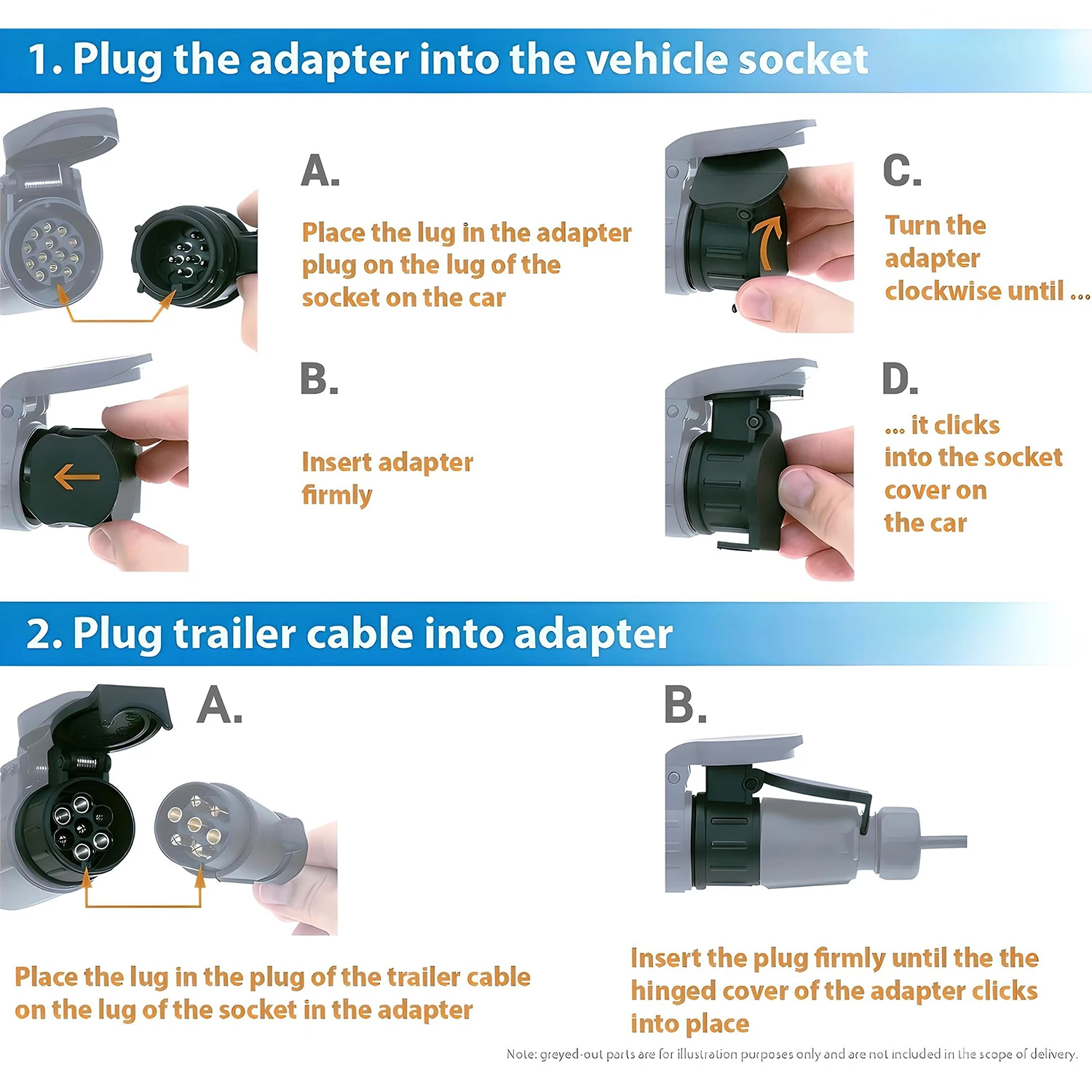 13 Pin to 7 Pin Towing Adaptor Trailer Caravan Truck Towbar Car Plug Adapter 12V Waterproof Electric Socket Converter Connector
