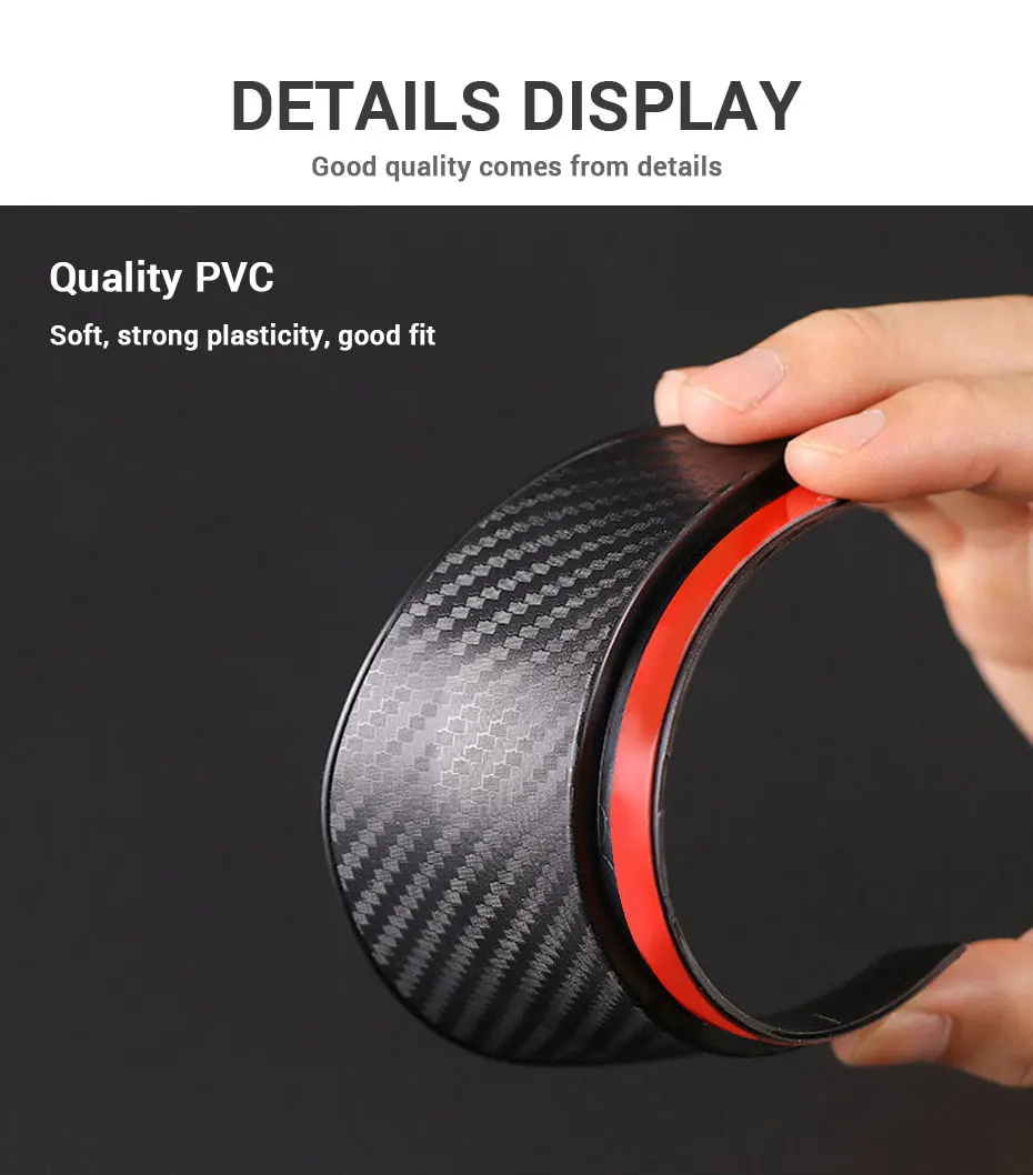 SEAMETAL 2pcs Universal Car Rearview Mirror Rain Eyebrow Carbon Fiber Car Rear View Rainproof Blades Stickers for Car Accessorie