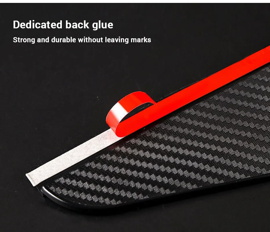 SEAMETAL 2pcs Universal Car Rearview Mirror Rain Eyebrow Carbon Fiber Car Rear View Rainproof Blades Stickers for Car Accessorie