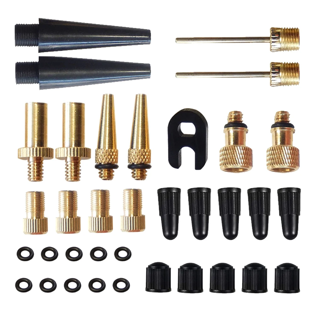 Bicycle Presta Schrader Valve Adaptor, Brass Bike Pump Adapters, Ball Needle, Balloon Inflatable Toys Nozzle Inflator Adapter
