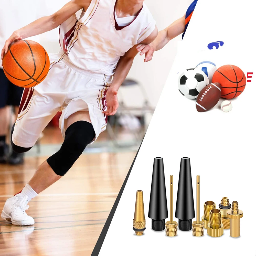 Bicycle Presta Schrader Valve Adaptor, Brass Bike Pump Adapters, Ball Needle, Balloon Inflatable Toys Nozzle Inflator Adapter