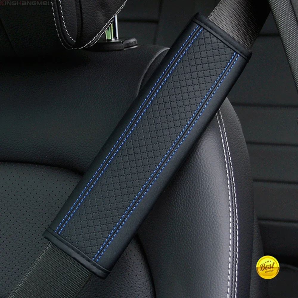 Car Seat Belt Pu Leather Safety Belt Shoulder Cover Breathable Protection Seat Belt Padding Pad Auto Interior Accessories