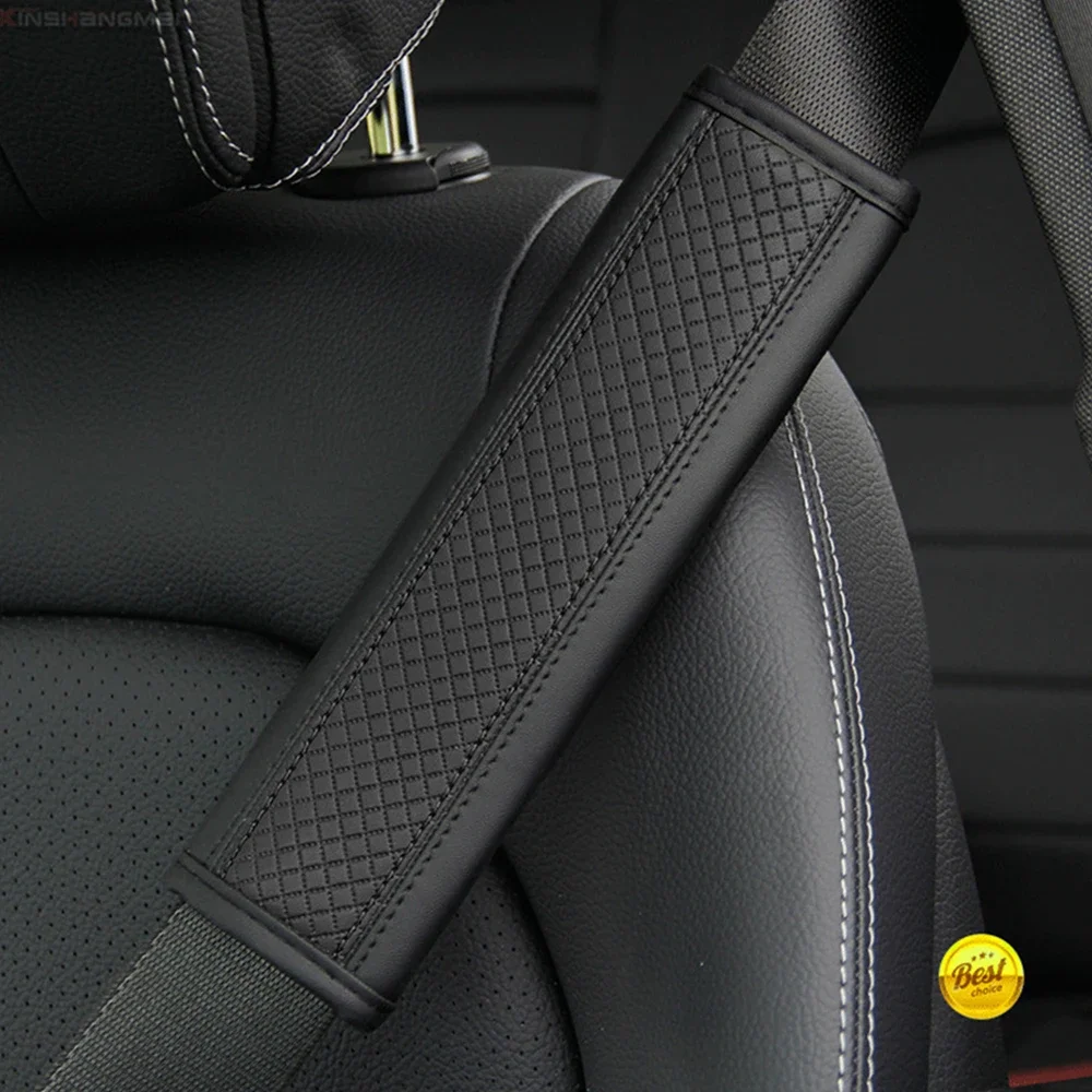 Car Seat Belt Pu Leather Safety Belt Shoulder Cover Breathable Protection Seat Belt Padding Pad Auto Interior Accessories