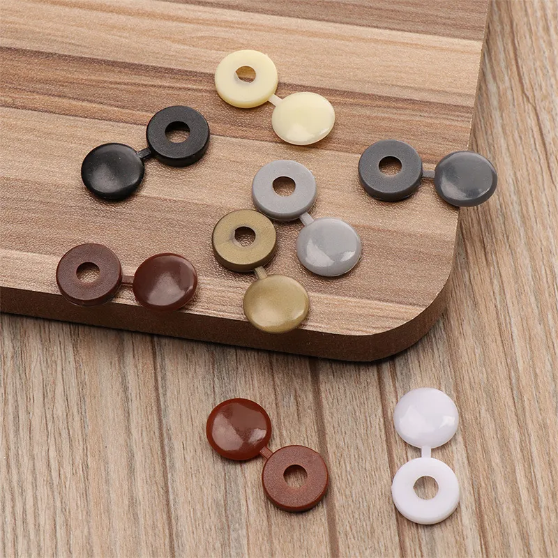10/100Pcs Nails Screw Caps Plastic Protective Covers 7 Colors Phillips Screw Decorative Cover Cross Screw Folding Cap