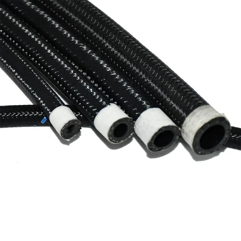 1M/2M/3M/5M/6M AN4 AN6 AN8 AN10 Car Fuel Hose Oil Gas Cooler Hose Line Pipe Tube Nylon Stainless Steel Braided Inside CPE Rubber