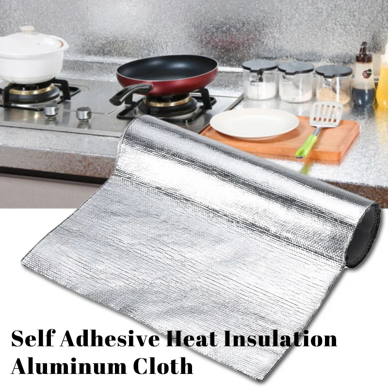 Car Heat Protection Foil Film High Temperature Resistant Fiberglass Aluminum Foil Tape Cloth Self-adhesive Heat Insulation Mat