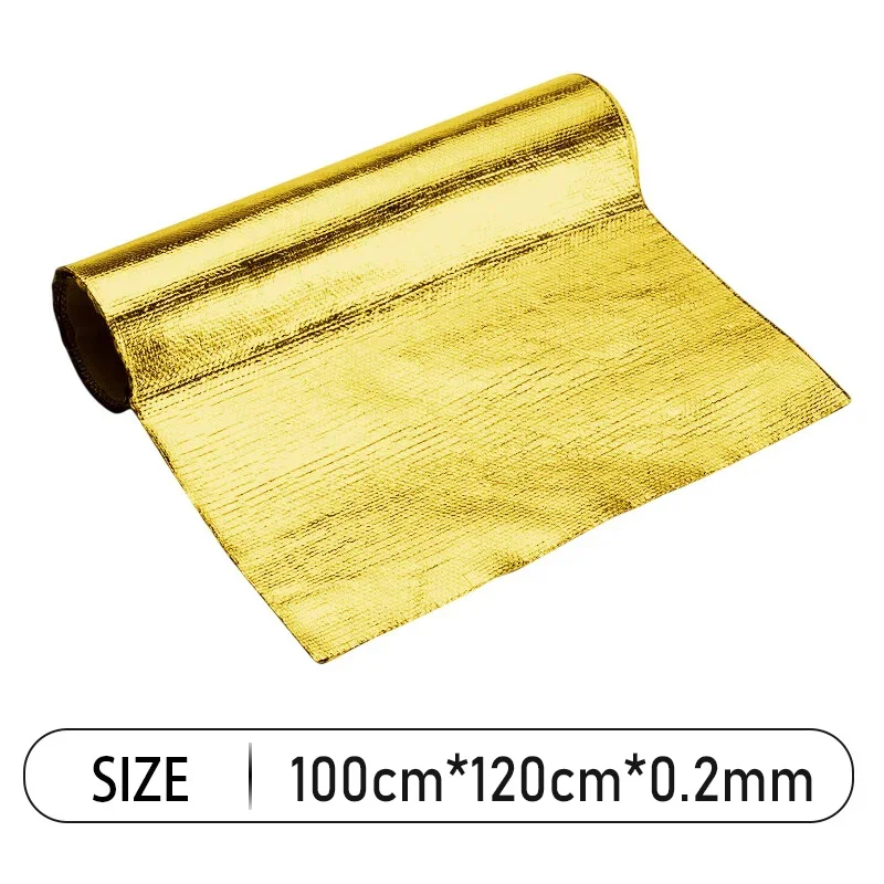 Car Heat Protection Foil Film High Temperature Resistant Fiberglass Aluminum Foil Tape Cloth Self-adhesive Heat Insulation Mat