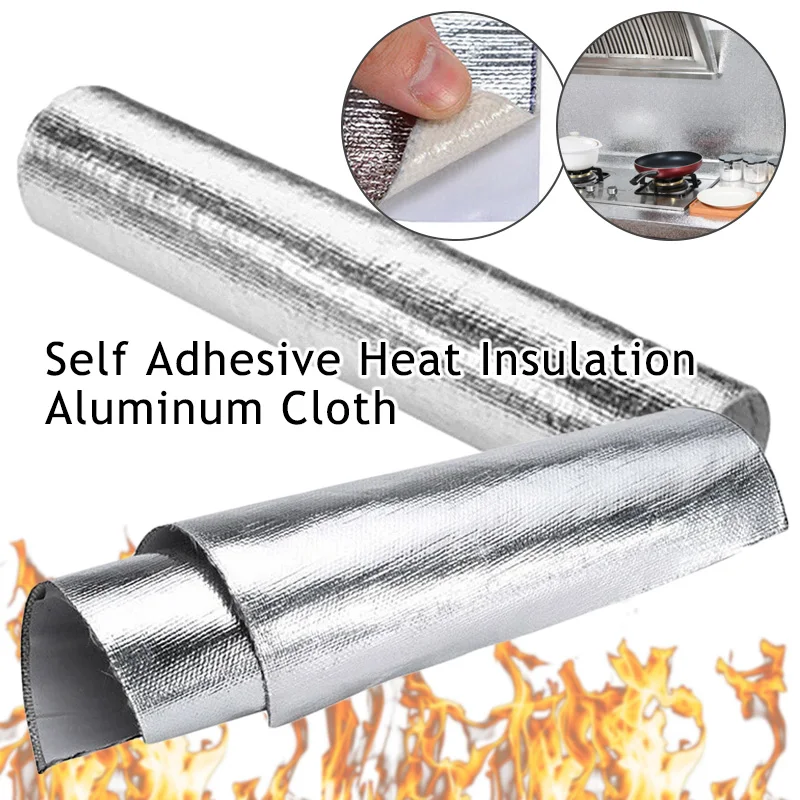 Car Heat Protection Foil Film High Temperature Resistant Fiberglass Aluminum Foil Tape Cloth Self-adhesive Heat Insulation Mat