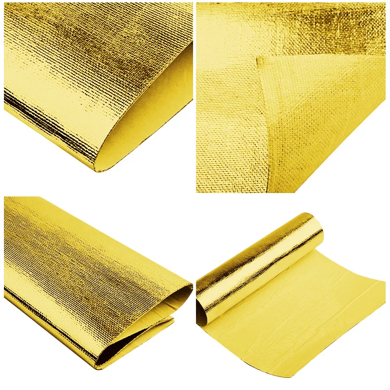 Car Heat Protection Foil Film High Temperature Resistant Fiberglass Aluminum Foil Tape Cloth Self-adhesive Heat Insulation Mat
