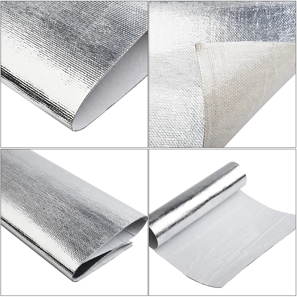 Car Heat Protection Foil Film High Temperature Resistant Fiberglass Aluminum Foil Tape Cloth Self-adhesive Heat Insulation Mat