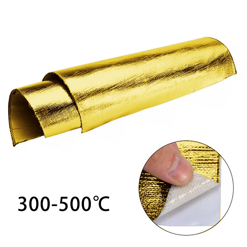Car Heat Protection Foil Film High Temperature Resistant Fiberglass Aluminum Foil Tape Cloth Self-adhesive Heat Insulation Mat